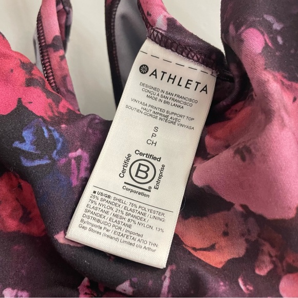 Athleta NWOT Women's Vinyasa Support Top XS Purple Floral Printed - never worn - Picture 4 of 4